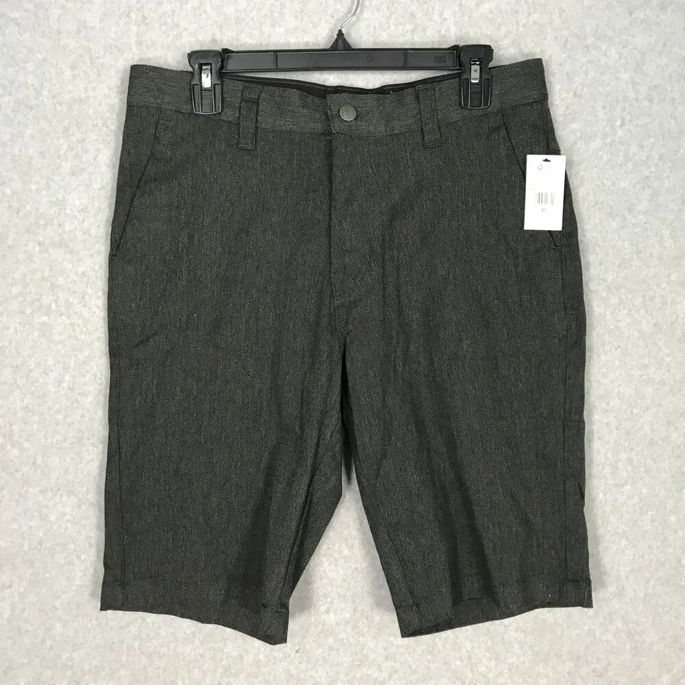 Volcom Shorts Mens Size‎ 31 Charcol Gray Heather Chino Vmonty Pockets Stretch